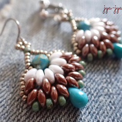 beads earrings ＊ turquoise drop 1枚目の画像