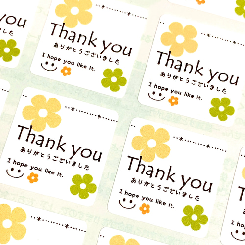 サンキューシール　ハンドメイド　サンキューカード　54枚 No.230 サンキューシール40枚 ハンドメイド ありがとうシール お礼