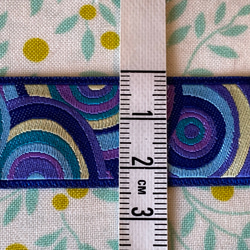 カット済み！在庫2点！『Kaffe Fassett(ケイフ・ファセット)　ブルー』～22㎜×40㎝でカット済み～ 4枚目の画像