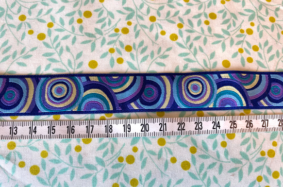 カット済み！在庫2点！『Kaffe Fassett(ケイフ・ファセット)　ブルー』～22㎜×53㎝でカット済み～ 3枚目の画像