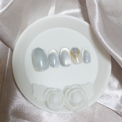 ネイルチップ　付け爪　ブライダルネイル　白無垢　ネイル　ブライダル　結婚式　ウェディング　シンプル　マグネットネイル　夏 1枚目の画像