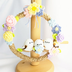 SOLD】ラベンダー⚘ シマエナガさん の ミニリース SOLD】ラベンダー