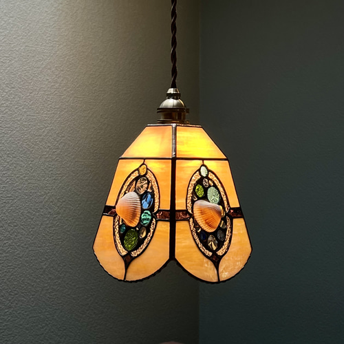 アンティーク 星型 ガラスシェード ステンドグラス ペンダントライト