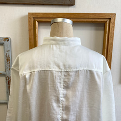 襯衫裙❤️立領四分之三袖襯衫裙米白色（尺碼隨意LL） 第9張的照片