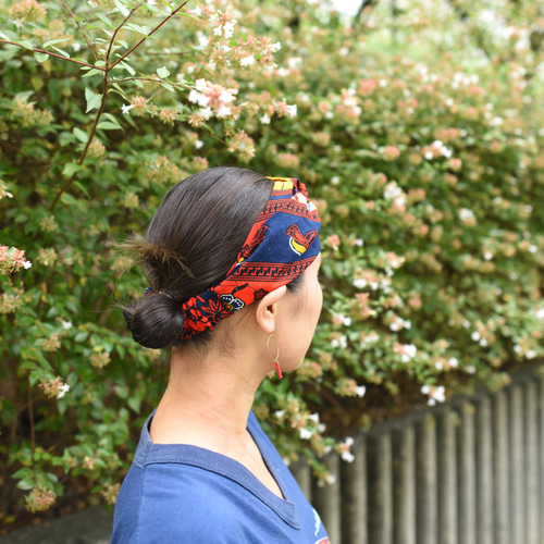 アフリカ〜hairband14 アフリカンファブリック ヘアバンド ターバン