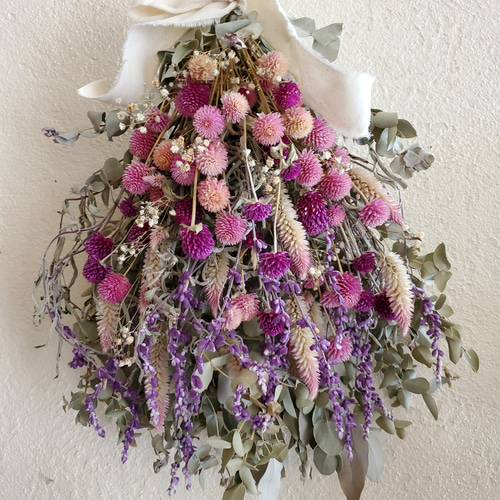 3.秋色水無月スワッグ 千日紅のスワッグ☆小さめ [送料込み] スワッグ GREEN ROSE 通販