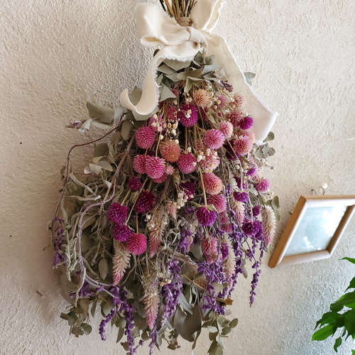 千日紅のスワッグ♡大きめ 在庫整理価格 スワッグ GREEN ROSE