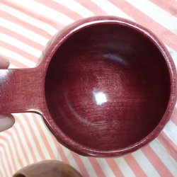  紫色和綠色 Ichiboku 雕刻咖啡杯一對 第14張的照片