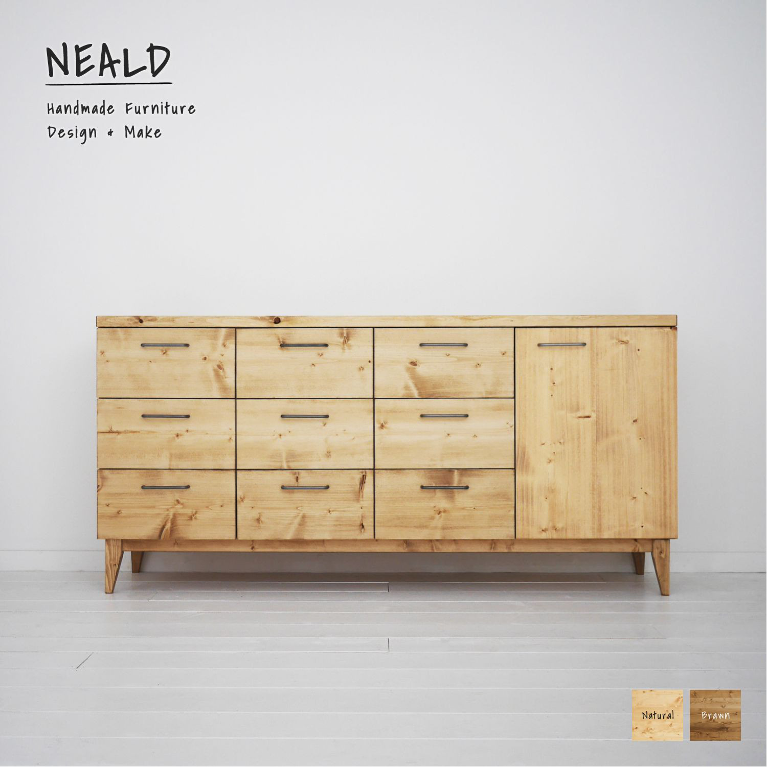 [送料無料] 無垢 カップボード 食器棚 サイドボード キャビネット w150 [受注製作] F-12