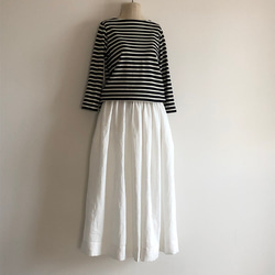 リネン　ホワイトスカート　マキシ　総丈89 白　裏地付き 5枚目の画像