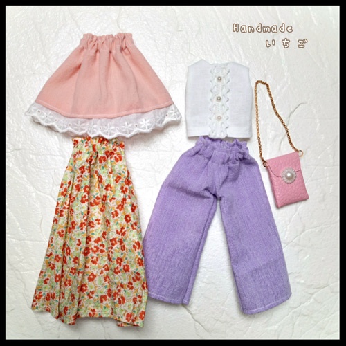 リカちゃん 服 ハンドメイド 着回しコーデセット その他人形 いちご 