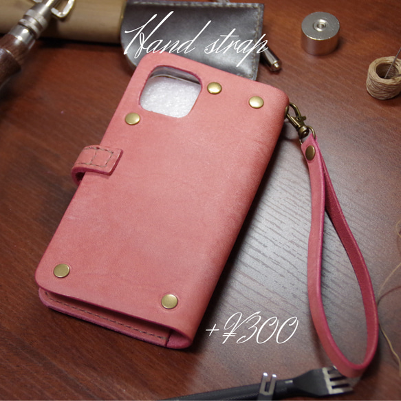 【スマホケース】　iphone12mini 手帳型　革小物　ハンドメイド　手作り　メンズ　レディース 11枚目の画像