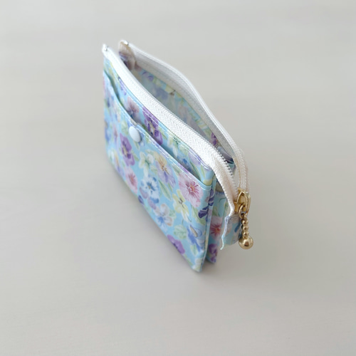 リバティ】ビニール袋も！ミニ財布ポーチ（ラミネート