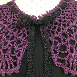 2wayスカラップつけ衿（紫） 3枚目の画像
