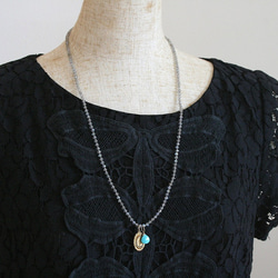 ラブラドライトとチャームネックレス｜Labradorite charm necklace 9枚目の画像