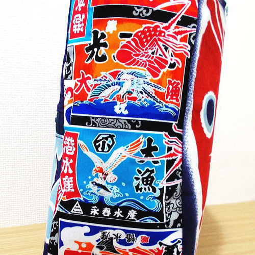 丸みショルダーバッグ 和柄 大漁 めで鯛 大漁旗 ｜斜め掛けOK・軽量