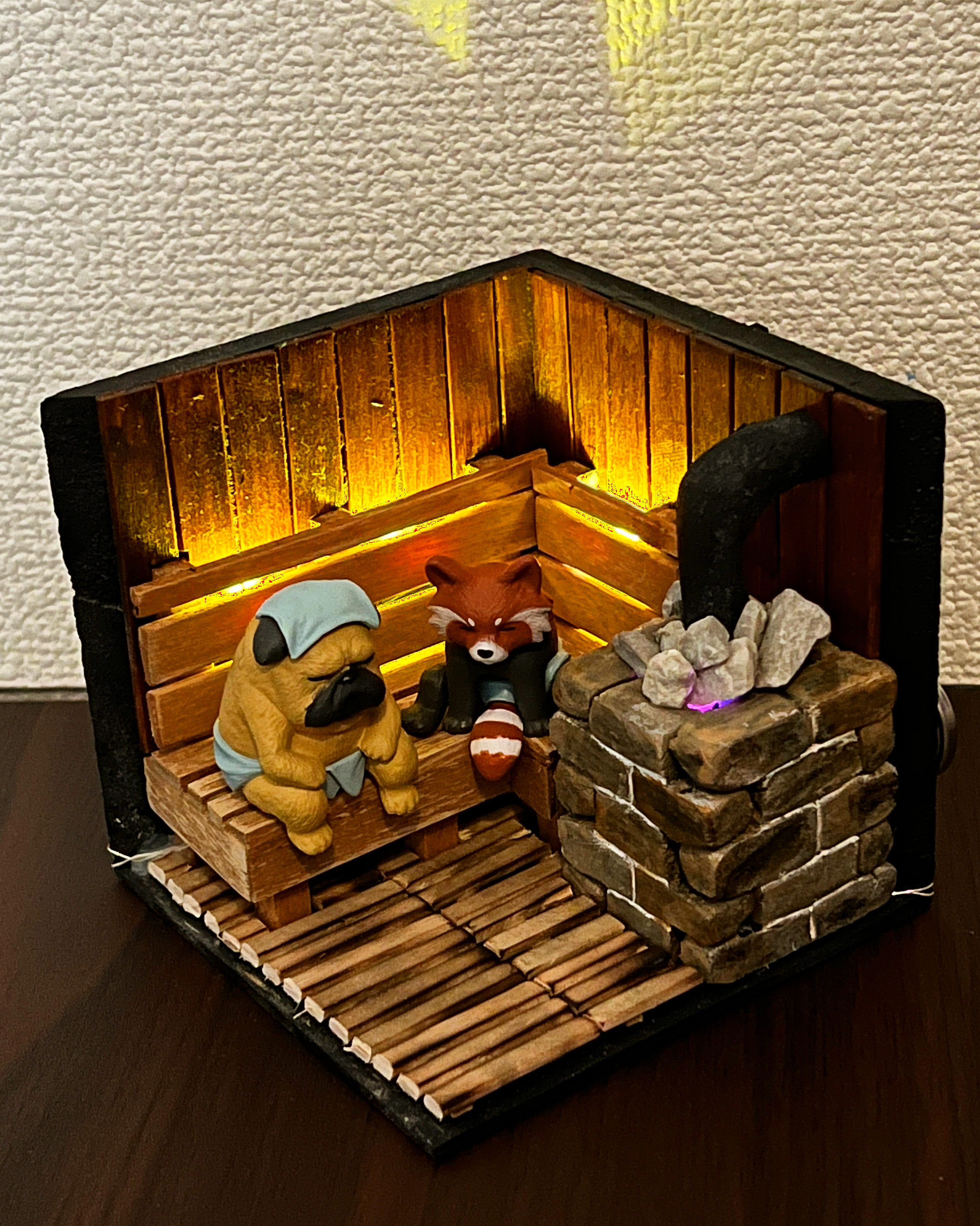 どうぶつサウナ ジオラマ (全体 欅(ケヤキ)色) 檜香る！ どうぶつ