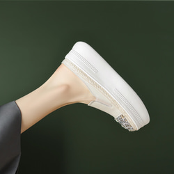 23 秋季女式真皮鞋超輕質厚底鞋舒適淺口拖鞋 22 厘米-24.5 厘米 #794⭐免運費⭐ 第8張的照片