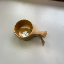 ククサ 木製マグカップ １点モノ 天然無垢のブナ/ビーチ材 内面合成漆仕上 フィンランド his-009 10枚目の画像