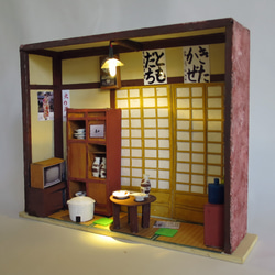 「昭和ロマン」　居間　リメイク　電飾・完成モデル　ジオラマ　ミニチュア　プレゼント　 3枚目の画像