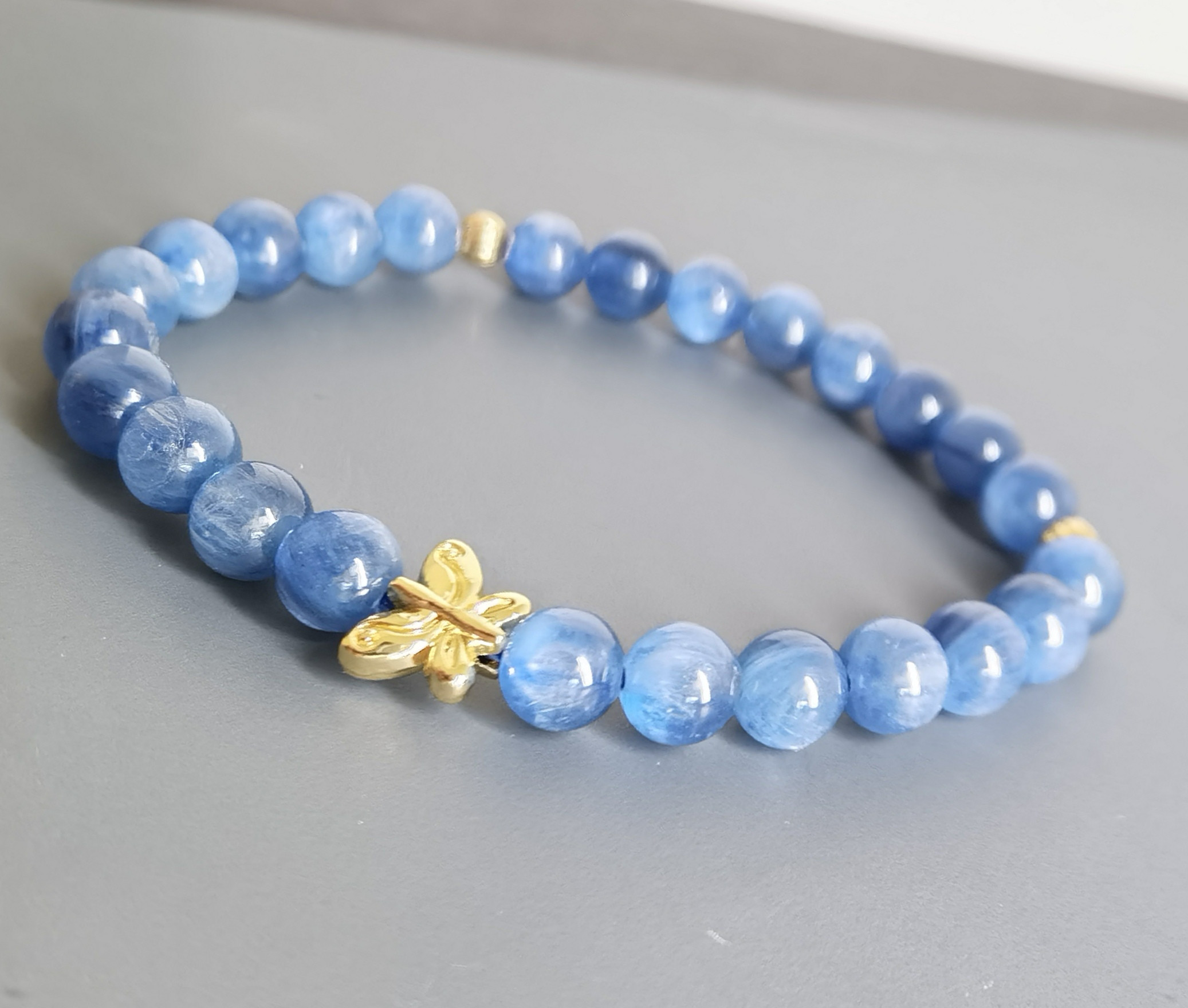 星夜のトンボ」天然 最高レベル☆カイヤナイト 7㎜ 深い藍宝石の輝き 