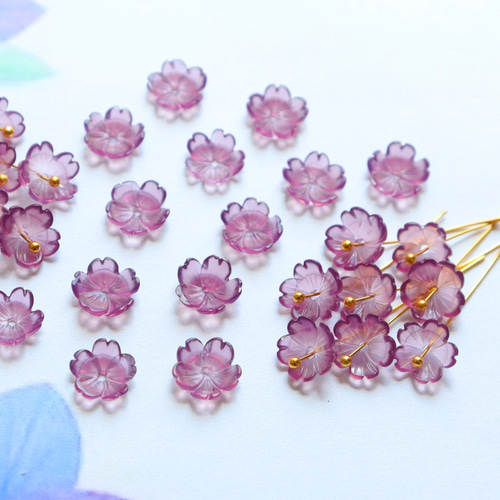 ✨新春SALE✨No.85 アネモネ＆小花♡固まるハーバリウムコースター2枚 オリジナル新作☆アネモネ コスモス 桔梗 お花の樹脂ビーズ マルベリー