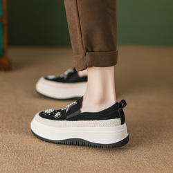 23 秋季女式真皮鞋超輕質厚底鞋舒適淺口鞋 22 厘米-24.5 厘米 #796⭐免運費⭐ 第12張的照片