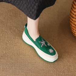 23 秋季女式真皮鞋超輕質厚底鞋舒適淺口鞋 22 厘米-24.5 厘米 #796⭐免運費⭐ 第6張的照片