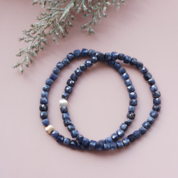 天然無処理ラリマー 薔薇バラ彫りブレスレット11x7.5