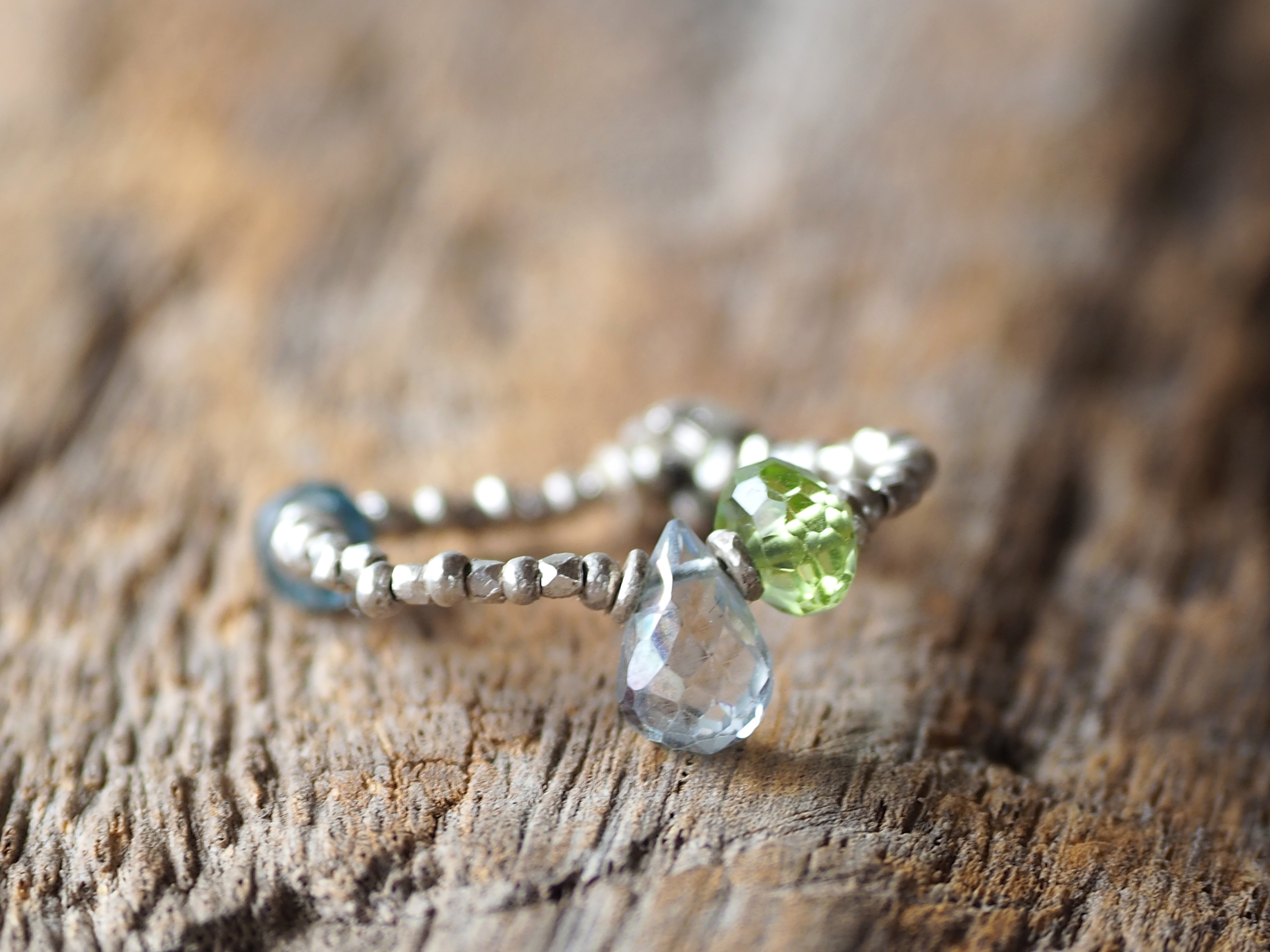 -Mix stone- silver beads ring 4,620円