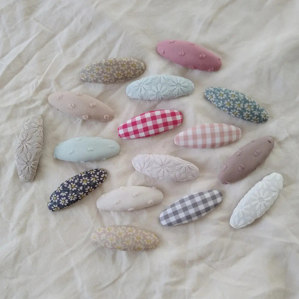 【275】リバティプリント　ハンドメイド　オーバルパッチンピン　ヘアピン　2個 277】リバティプリント ハンドメイド オーバルパッチンピン