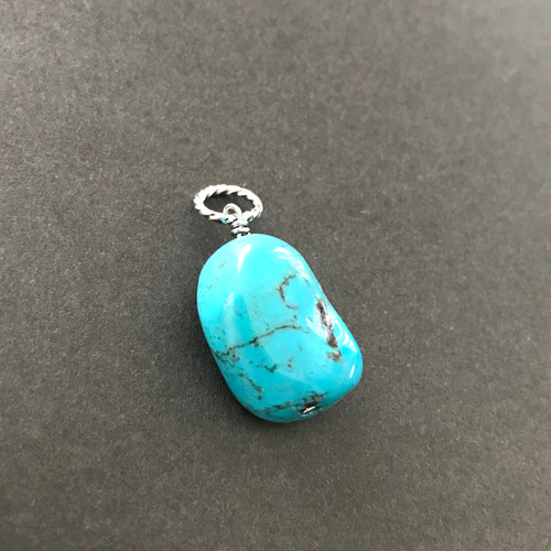 オーダーメイド 天然石ターコイズのペンダントトップ 再販］大粒の天然ターコイズ♚ペンダントトップ ペンダントトップ m.y.