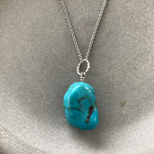 オーダーメイド 天然石ターコイズのペンダントトップ オーダーメイド