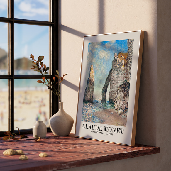 アートポスター モネ エトルタの断崖 印象派 青空と海岸 風景画 癒し系 インテリア 壁飾り 5169 6枚目の画像