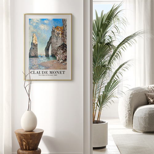 アートポスター モネ エトルタの断崖 名画プリント 印象派 海岸風景
