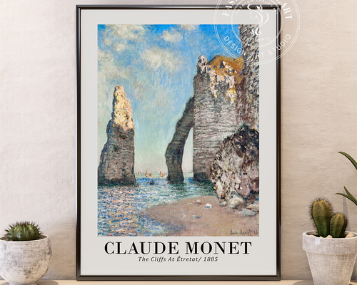 アートポスター モネ エトルタの断崖 名画プリント 印象派 海岸風景
