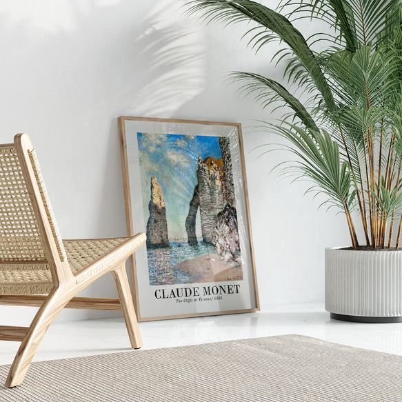 アートポスター モネ エトルタの断崖 印象派 青空と海岸 風景画 癒し系 インテリア 壁飾り 5169 5枚目の画像