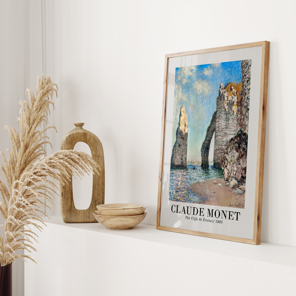 アートポスター モネ エトルタの断崖 印象派 青空と海岸 風景画 癒し系 インテリア 壁飾り 5169 3枚目の画像