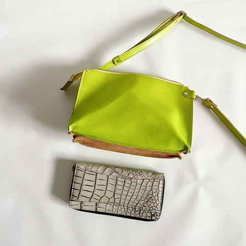 ショルダーバッグ・ポシェット BOHEME GRANA DOUBLE SHOULDER ダブルポシェット ショルダーバッグ 本革 ボタニカル シャンパン