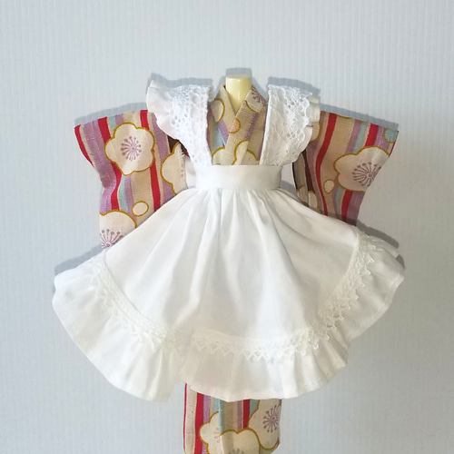 初代リカちゃん　服　エプロンセット 送料無料】22cmドール レトロカフェのエプロンセット(赤) リカ