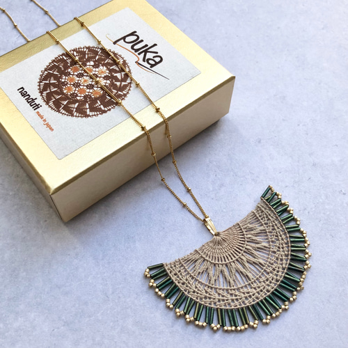 puka nanduti ネックレス　ピアス ニャンドゥティ ネックレス ネックレス・ペンダント puka 通販