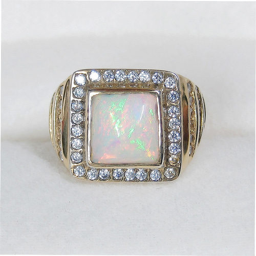 2.34ctオパールとSV925の指輪（18K張り、天然石、ふくりん