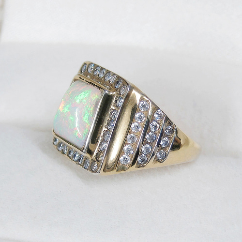 2.34ctオパールとSV925の指輪（18K張り、天然石、ふくりん