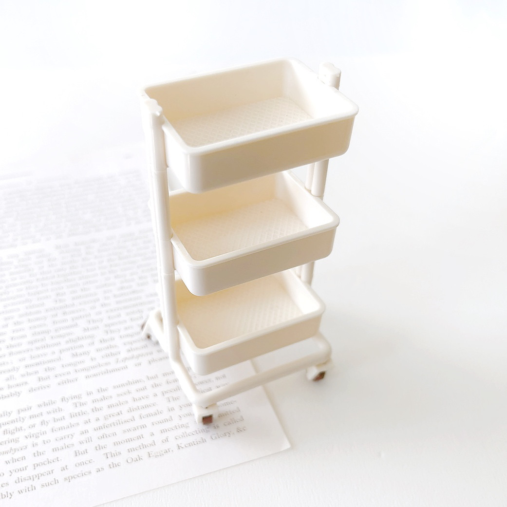 ★決算特価商品★ ミニチュア＊キャスター付き DIY ラック(ホワイト) 収納 ワゴン その他