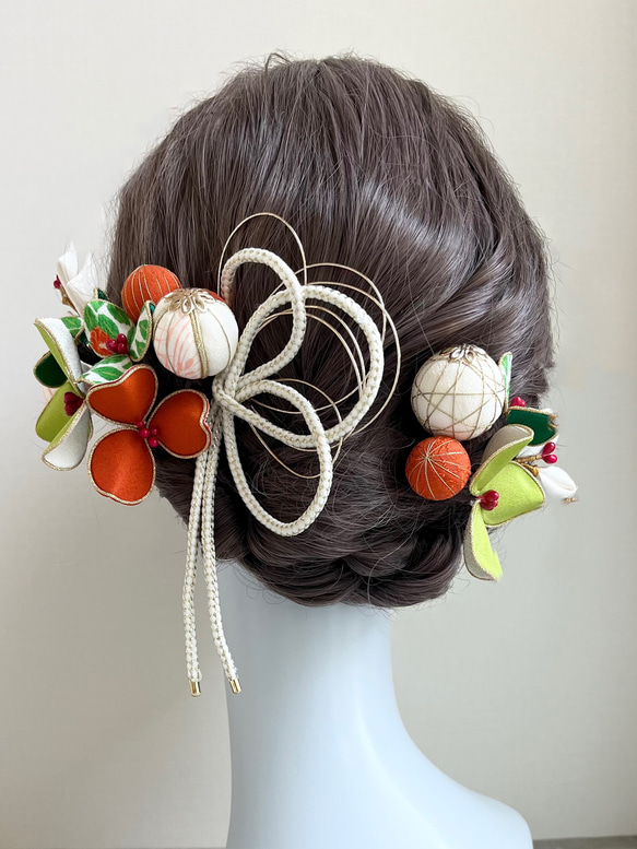 花と玉かんざしの髪飾り 和装 成人式 卒業式 かんざし Kuiim