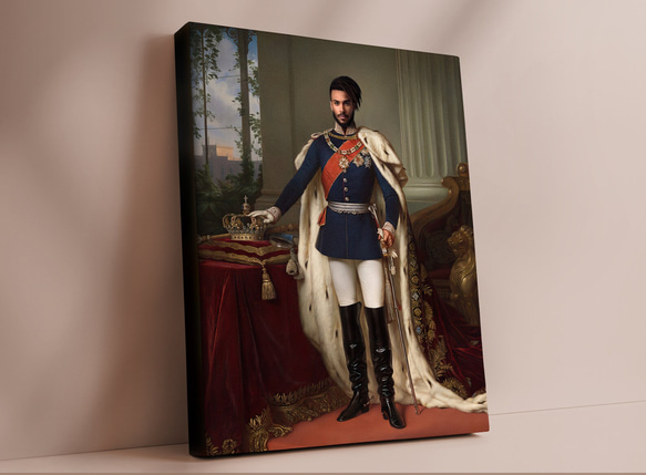 【オーダーメイド】写真からカスタムロイヤルキング天皇皇帝油絵スタイルの肖像画一点物 似顔絵 イラスト彼氏夫の贈り物誕生日 100%