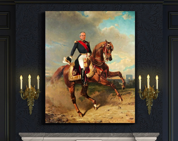 【オーダーメイド】写真からカスタムロイヤルキング天皇皇帝油絵スタイルの肖像画一点物 似顔絵 イラスト彼氏夫の贈り物誕生日 100%