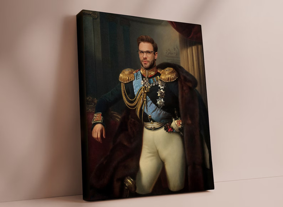 【オーダーメイド】写真からカスタムロイヤルキング天皇皇帝油絵スタイルの肖像画一点物 似顔絵 イラスト彼氏夫の贈り物誕生日 100%