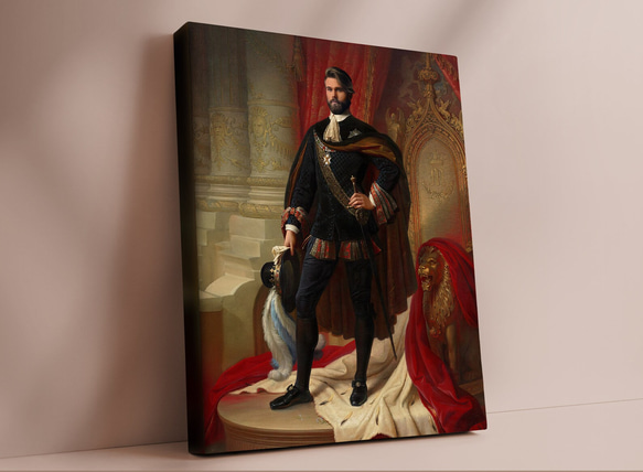 【オーダーメイド】写真からカスタムロイヤルキング天皇皇帝油絵スタイルの肖像画一点物 似顔絵 イラスト彼氏夫の贈り物誕生日 100%