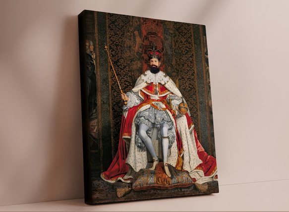 【オーダーメイド】写真からカスタムロイヤルキング天皇皇帝油絵スタイルの肖像画一点物 似顔絵 イラスト彼氏夫の贈り物誕生日 100%